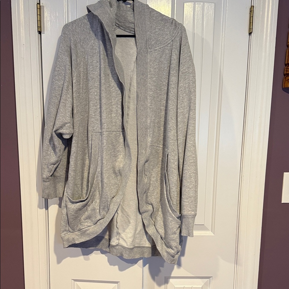 Aerie Gray Open-Front Hoodie